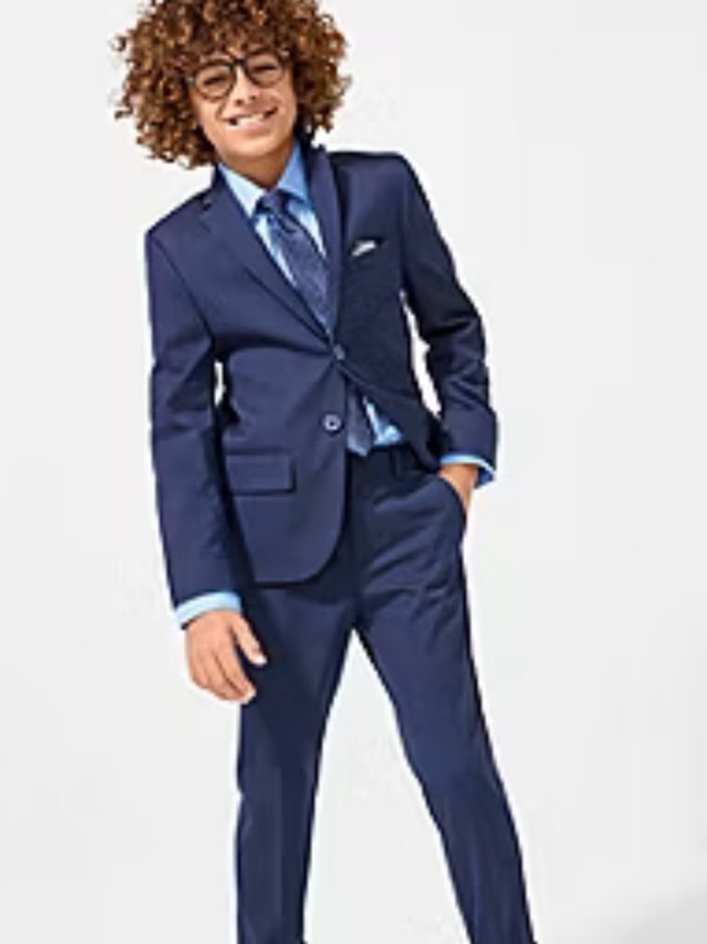 Boys Classic Navy Two-Piece Suit Set